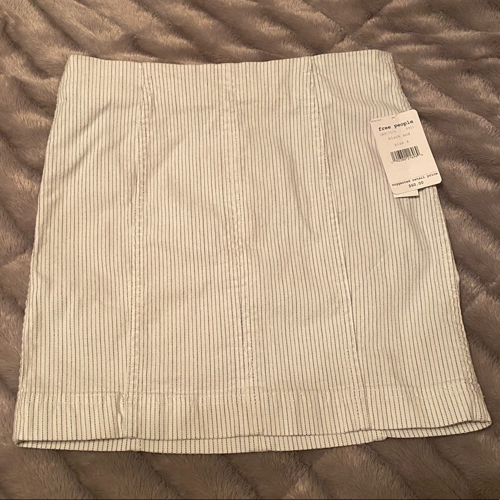 NWT! free people black & white stripe pencil skirt